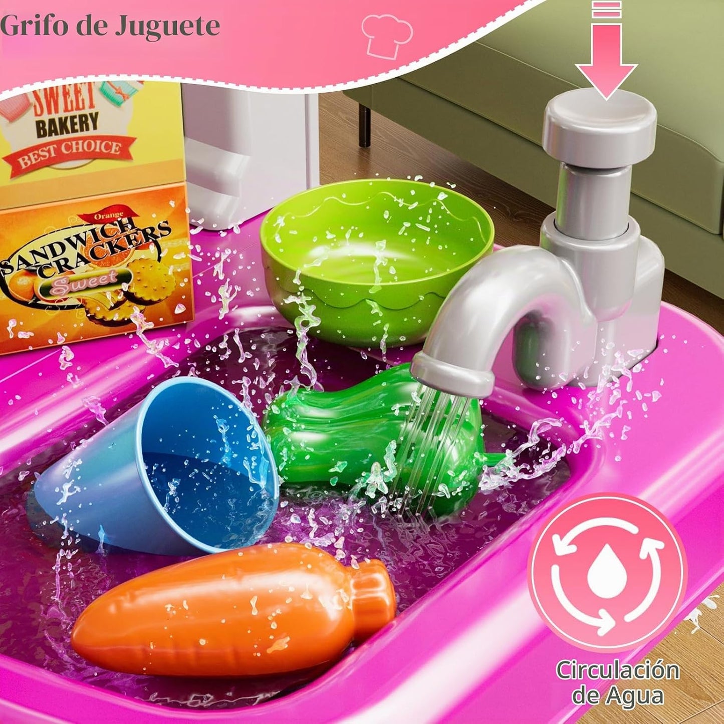 MSKOLER Juego de cocina para niños de 3-6 4-8 años, cocina de juego...