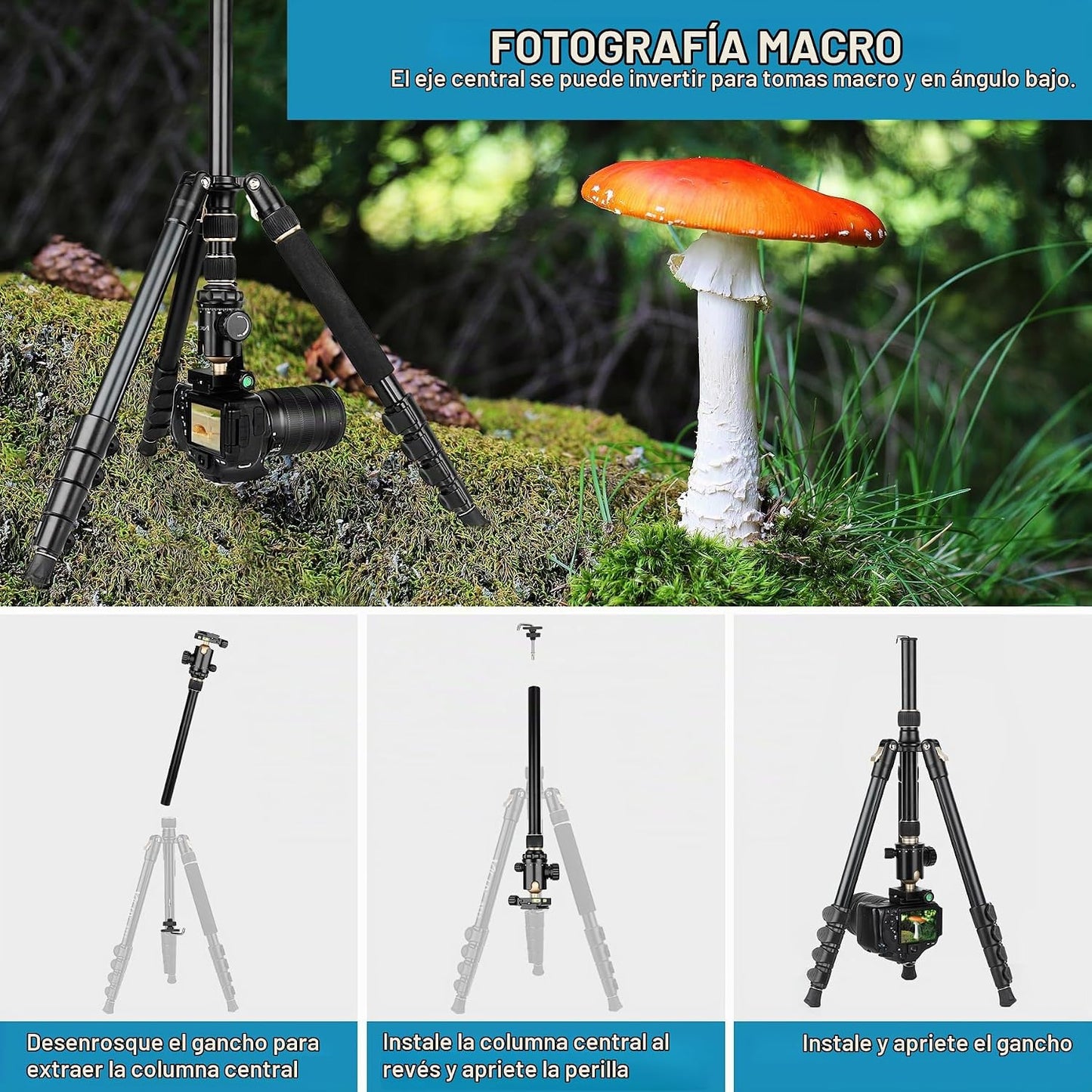 Trípode DSLR Profesional para Fotografía - Alto, Ligero y Resistent...