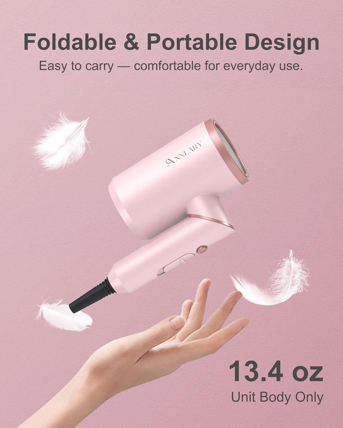 ANNLARY ANNLARY - Secador de pelo con peine, 1800 W con difusor par...