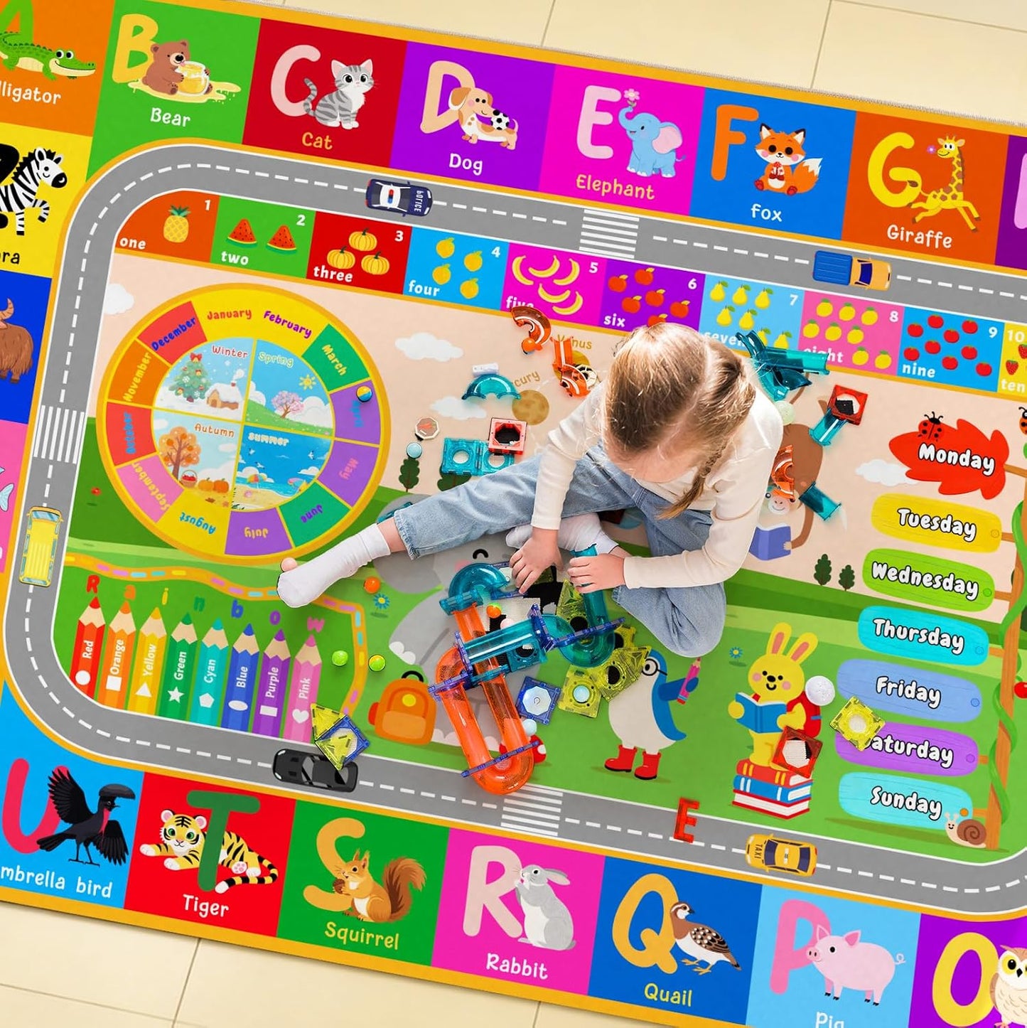 Pionblank Alfombra infantil para sala de juegos, aula, alfombra de...