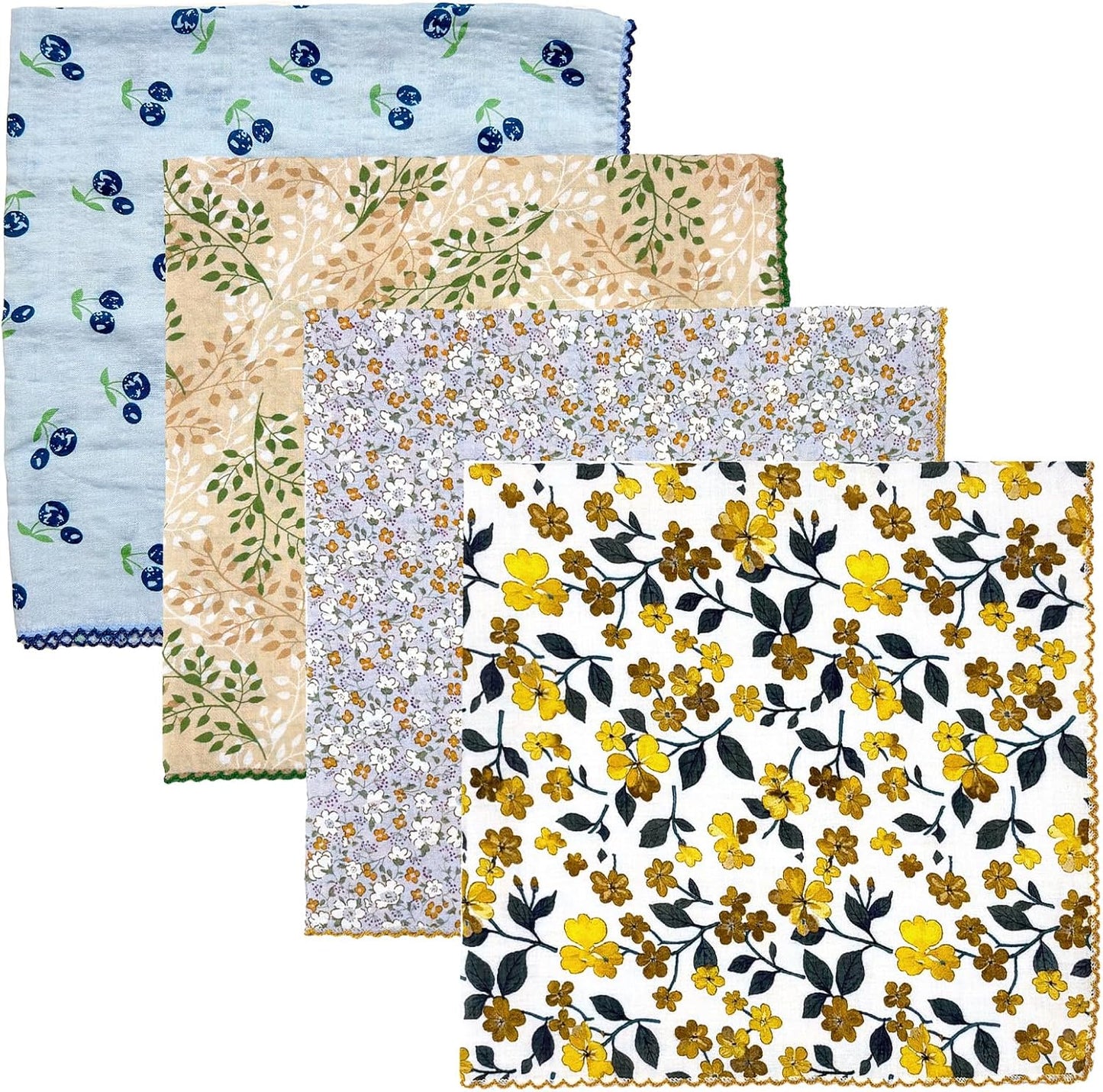 Gorgeous Island Paquete de 4 bandanas 100% algodón para mujer de 22...
