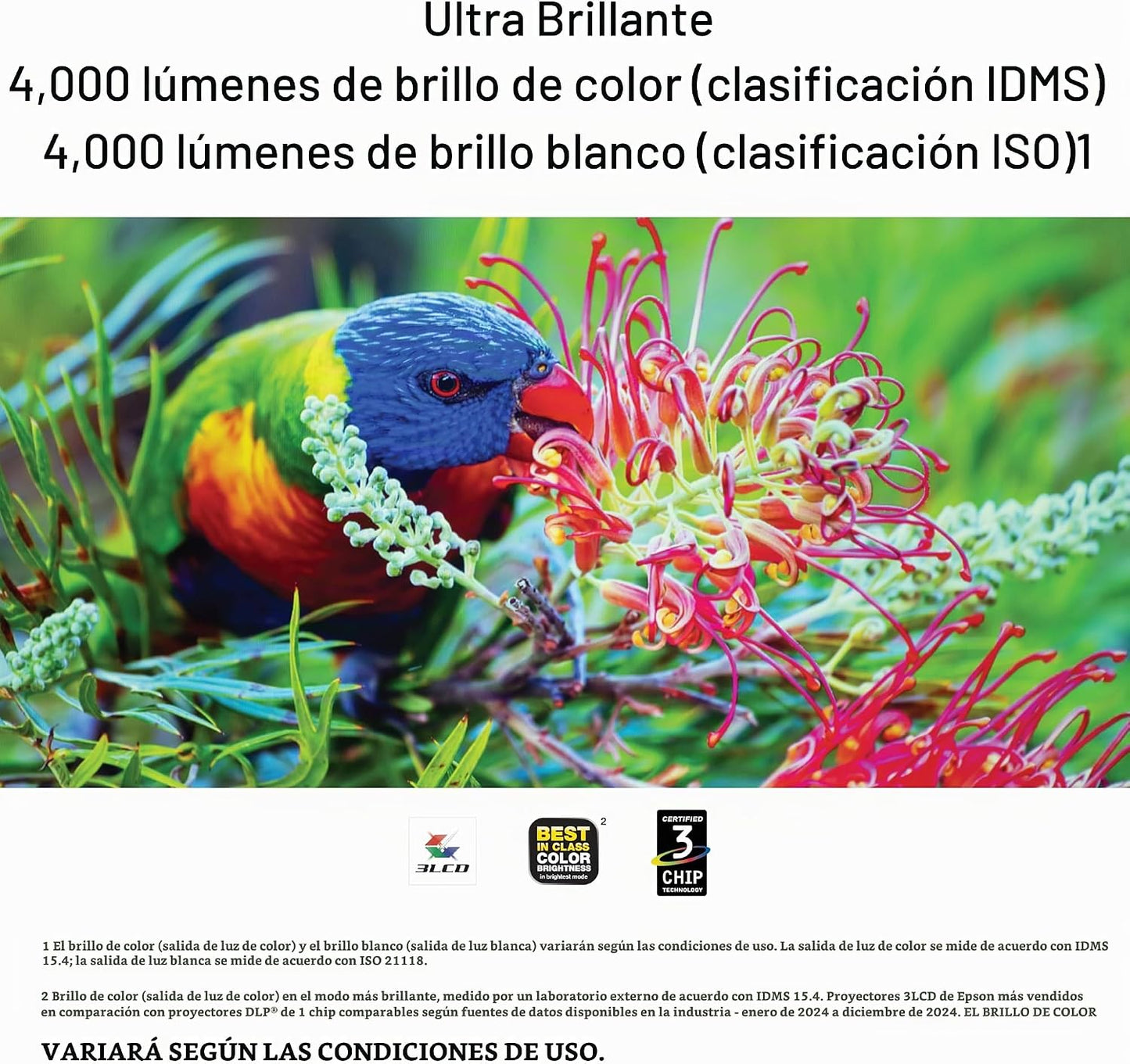 Epson EX3290 Proyector 3LCD WXGA de 3 chips, 4,000 lúmenes de alto...