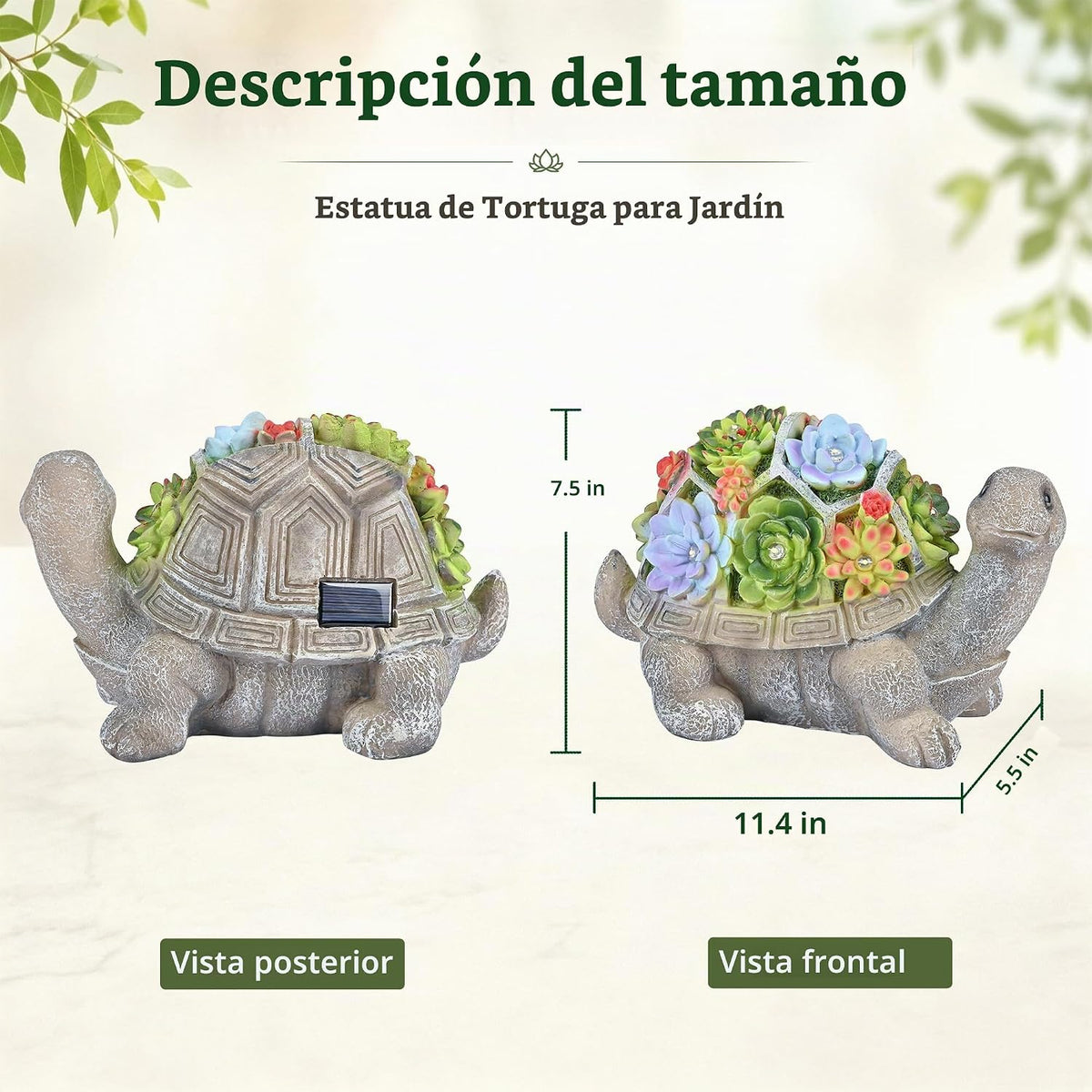 GIGALUMI Estatuas de jardín solares de 11.5 pulgadas, luces de figu...
