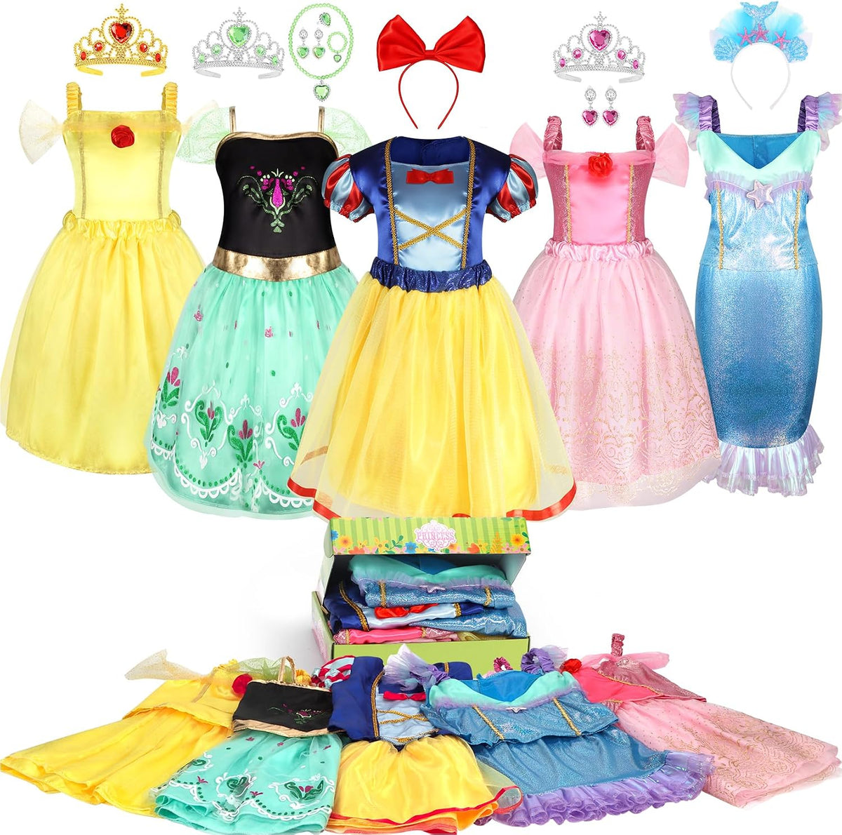 HAMSILY Ropa de princesa para niñas pequeñas de 3, 4, 5, 6 años | D...