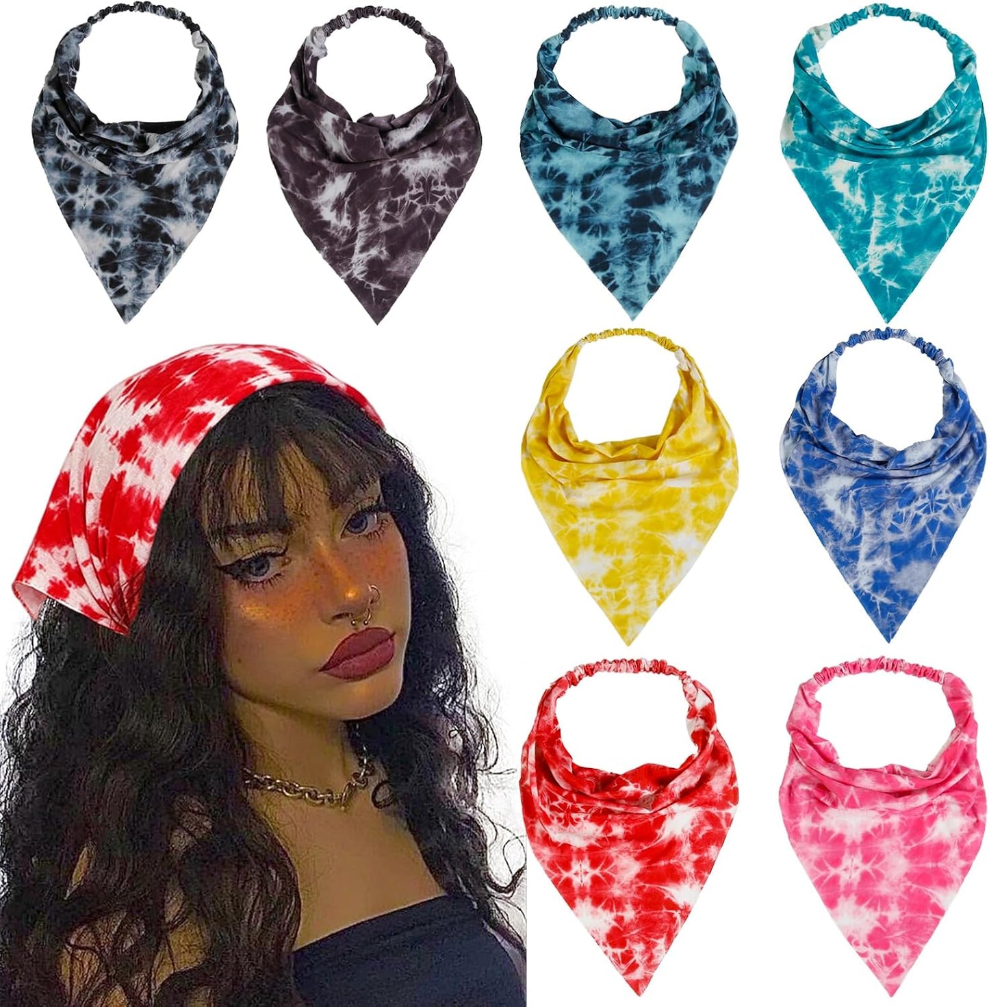 WOVOWOVO 8 unidades de diademas y bufandas para el cabello para muj...