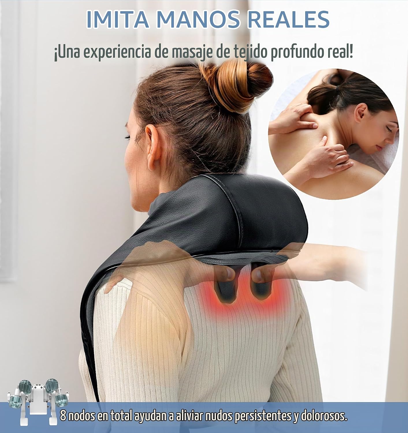 Zyllion ZMA-36 Masajeador de cuello y hombros con calor para alivia...