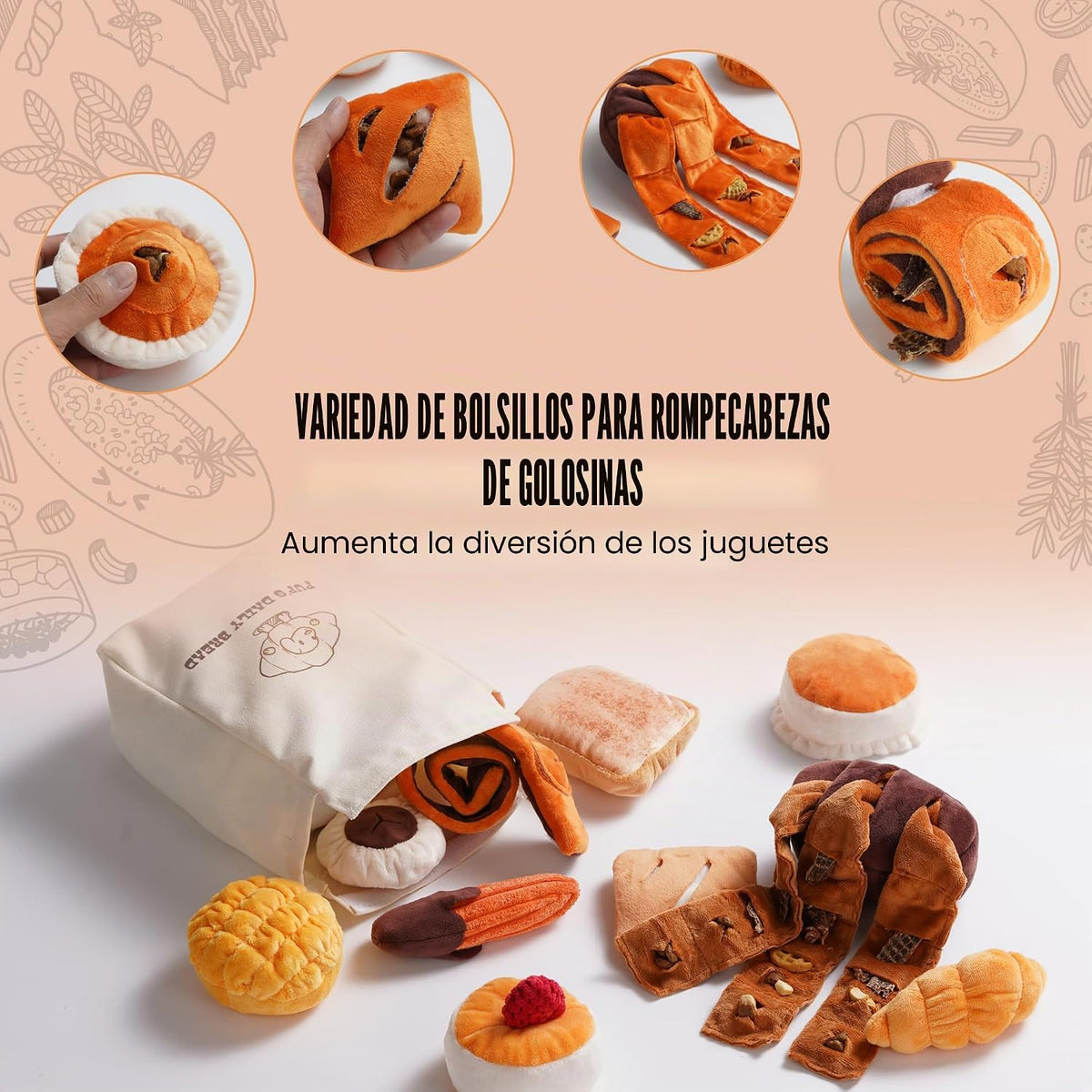 Nocciola 10 piezas de juguetes para perros con sonido - Juguetes pa...