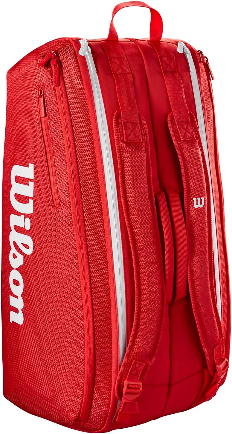 Wilson 2025 Super Tour - Bolsas para raquetas de tenis rojas - Rojo...