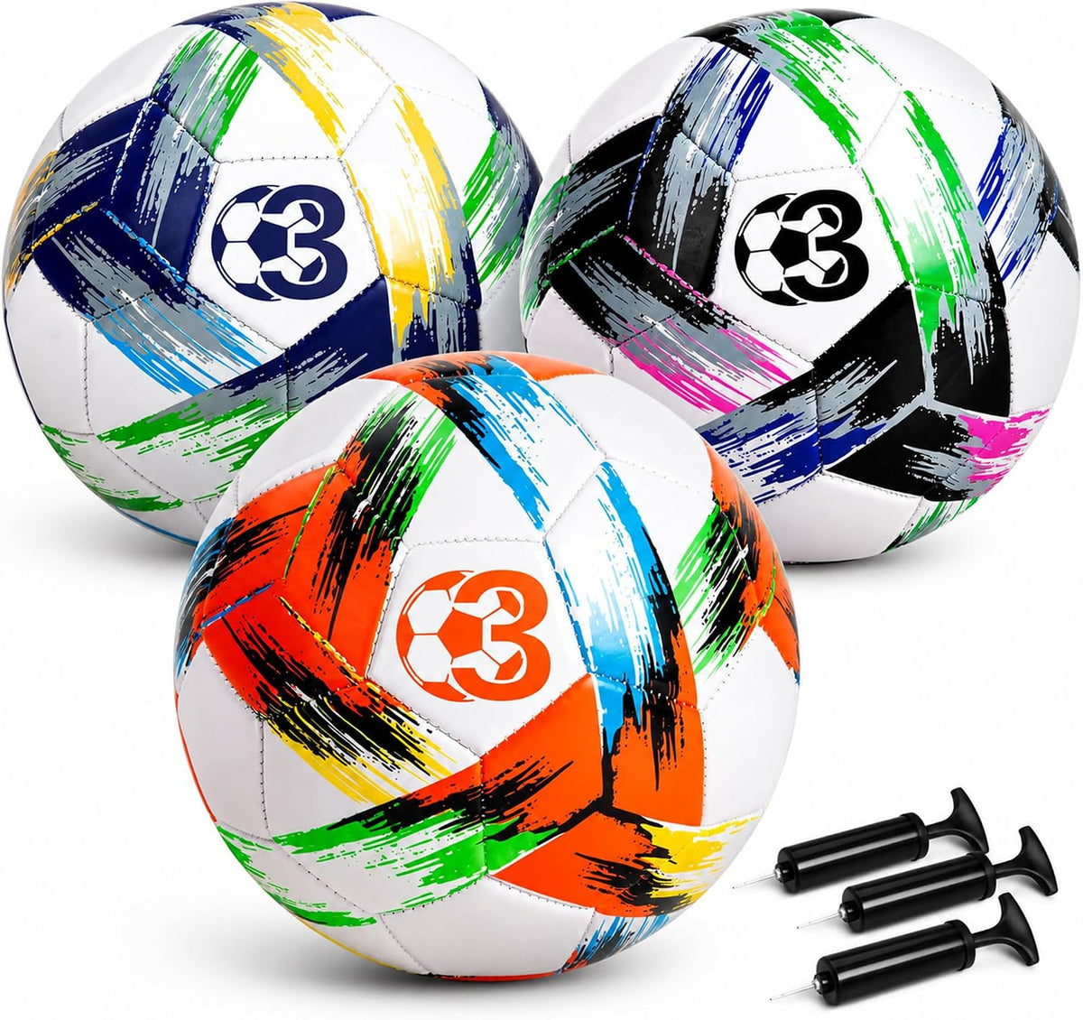 Innotoys Balón de fútbol tamaño 5, tamaño 4, tamaño 3, desinflado,...