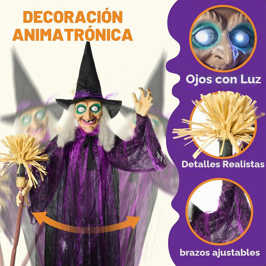JOYIN - Decoración de Halloween para exteriores de 183 cm, bruja an...