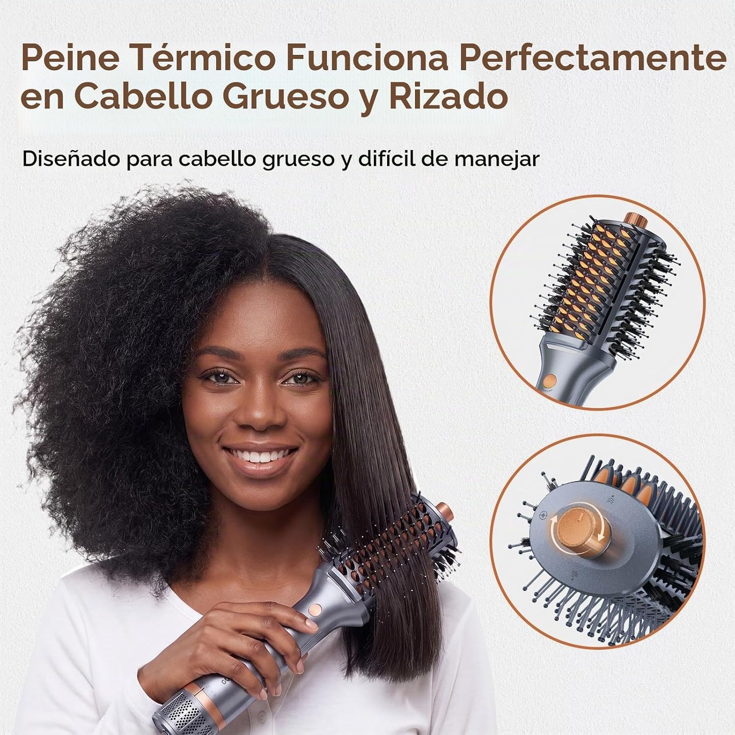 GOMYTH Cepillo secador 5 en 1 con peine calentado | Cepillo secador...
