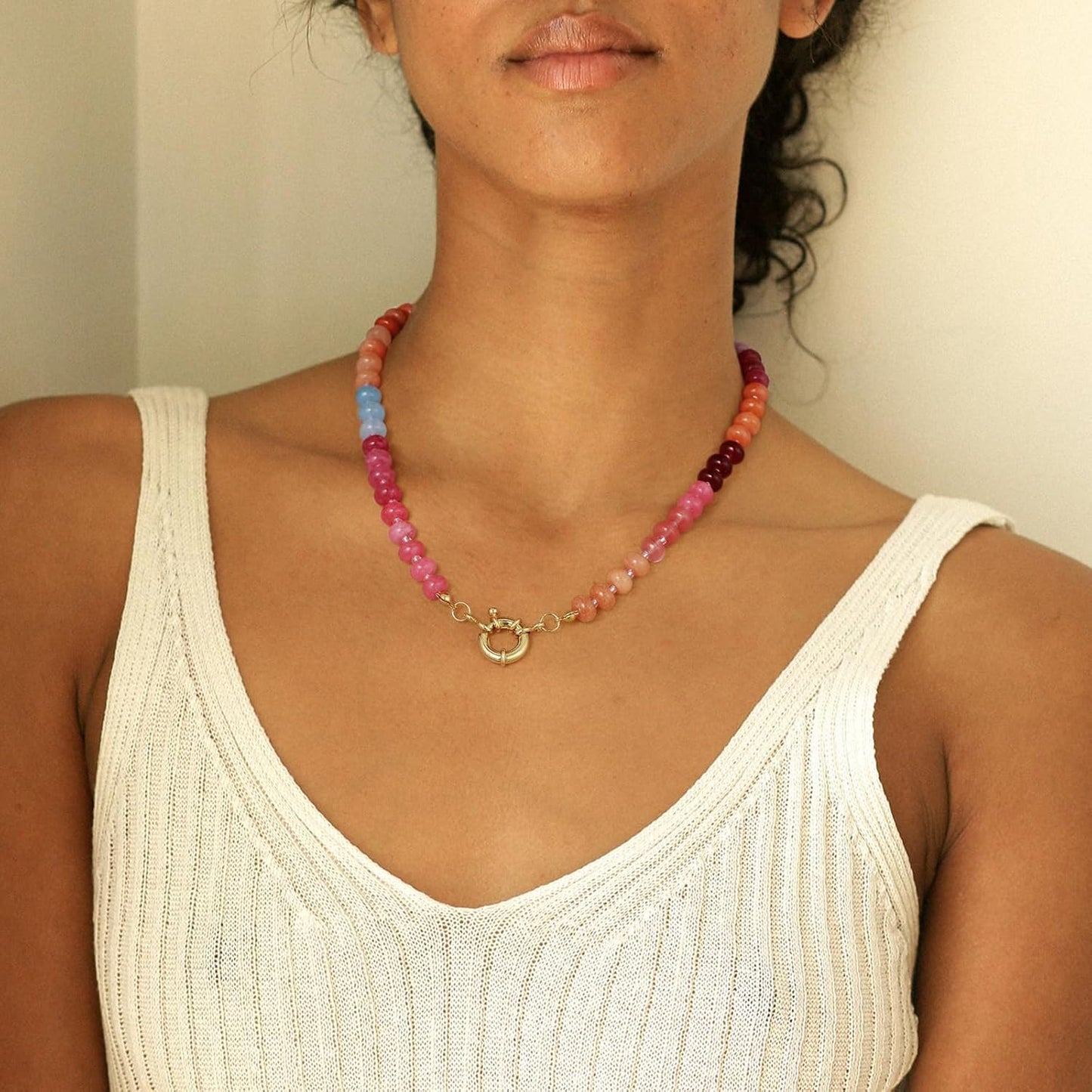 KELORIS PATH Collares de piedras preciosas con cuentas para mujer,...