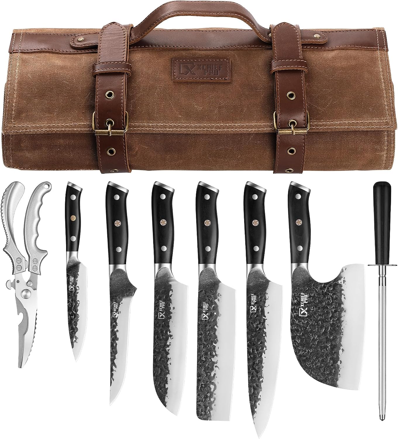 XCHIEF PRO Juego de cuchillos de chef, cuchillo de carnicero para d...
