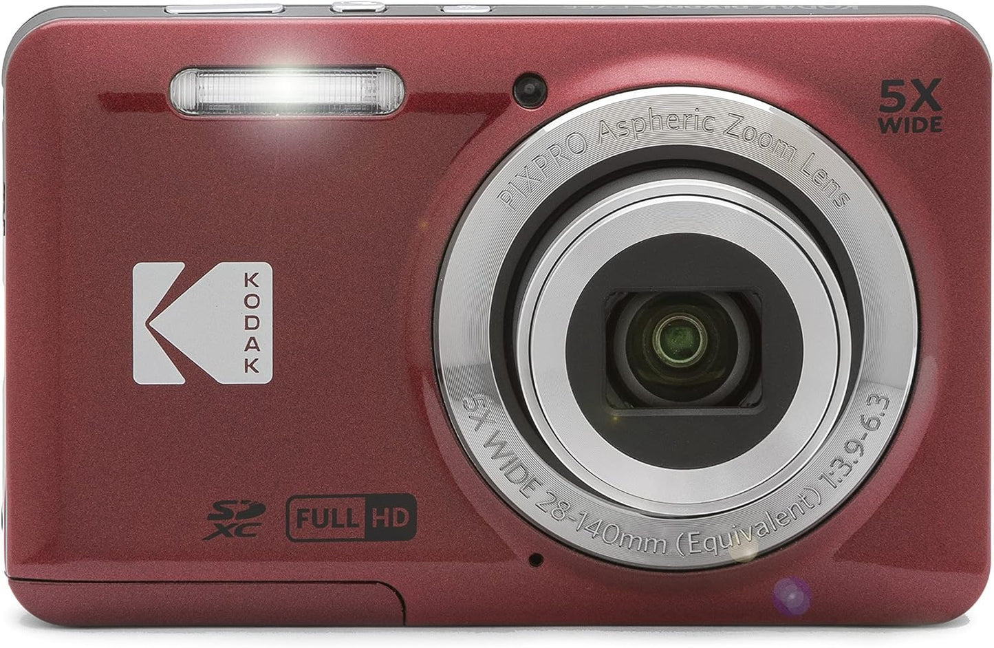 Kodak PIXPRO FZ55 - Cámara digital (rojo) + Tarjeta de memoria de 3...