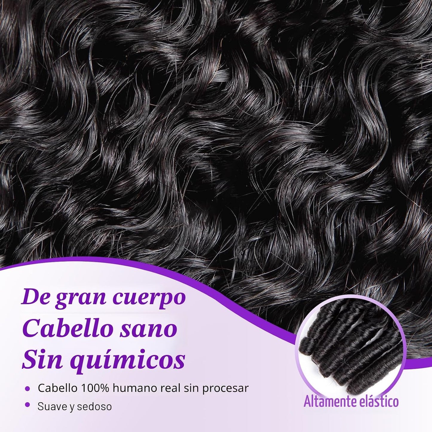 Paquetes de cabello humano 3C4A extremo en espiral rápido 3 piezas...