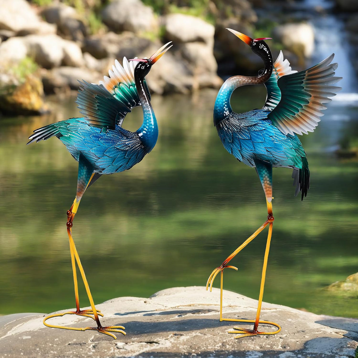 Estatuas de jardín Ruifabo, grandes esculturas de grúa de metal, es...
