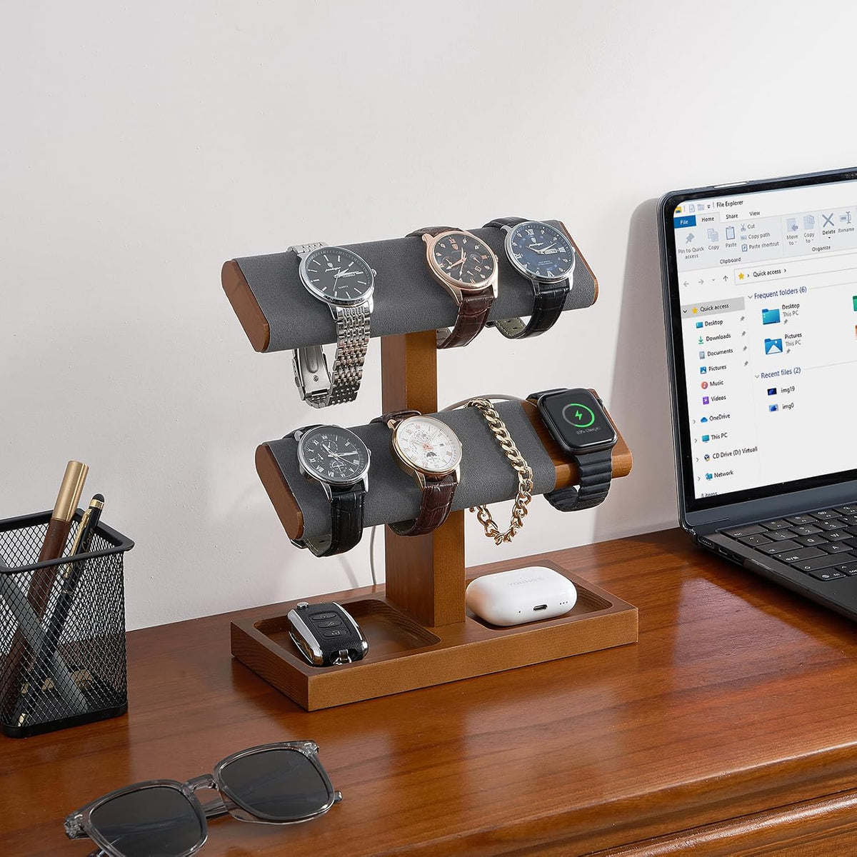 Soporte de exhibición de reloj de madera ProCase para hombres, torr...