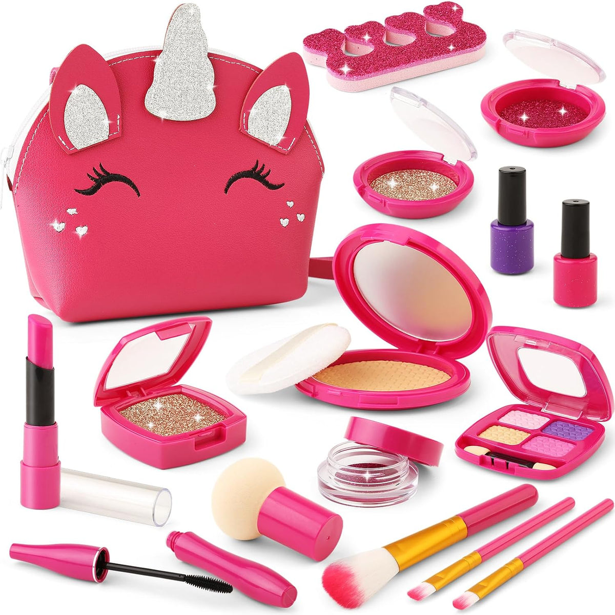 Kit de maquillaje de simulación para niñas, juego de maquillaje par...