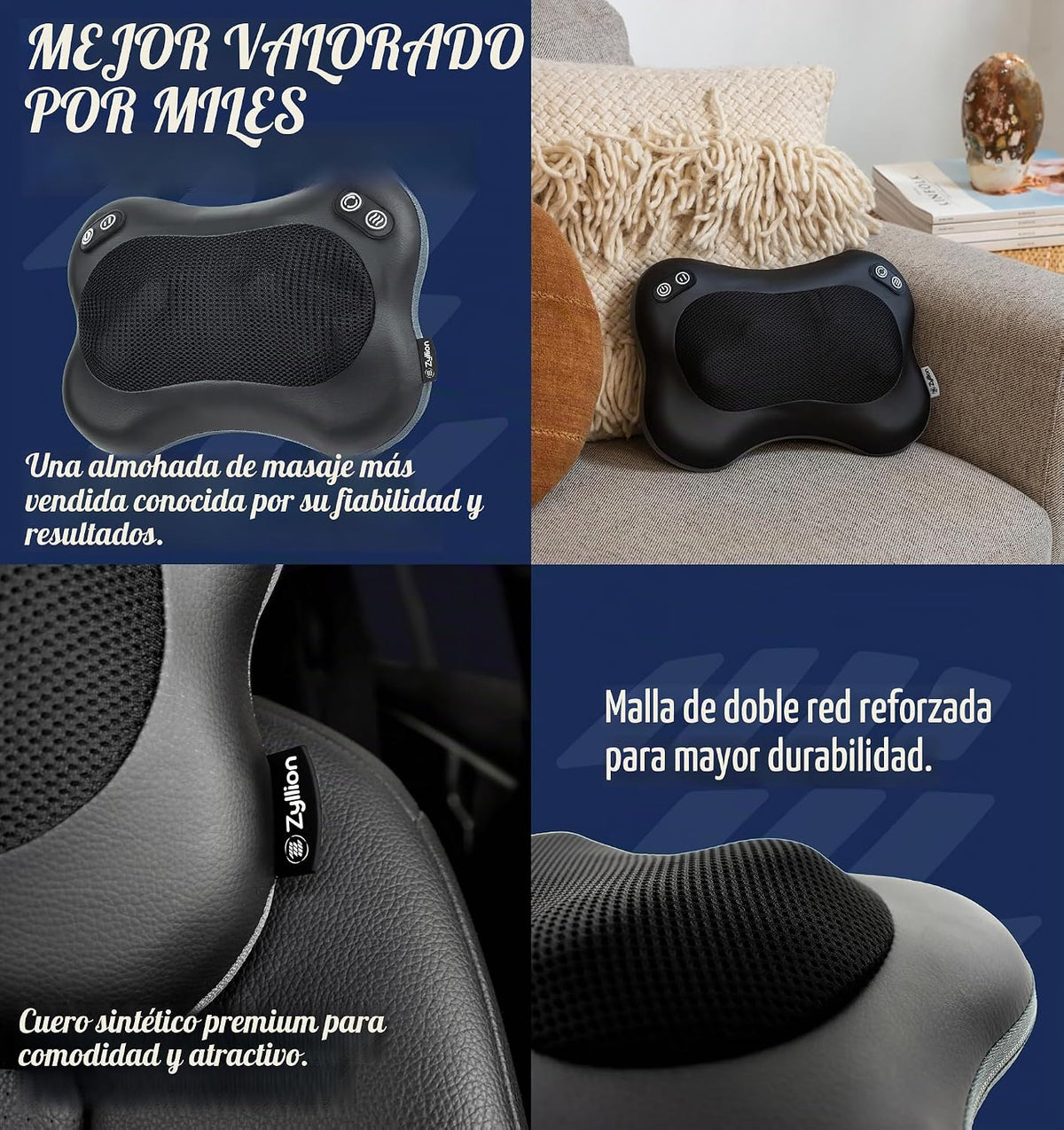 Zyllion ZMA-34RB Masajeador de espalda y cuello con calor para aliv...