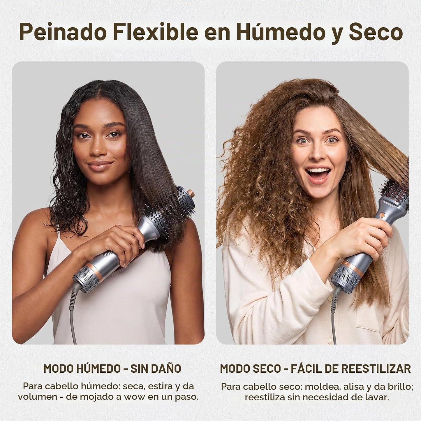 GOMYTH Cepillo secador 5 en 1 con peine calentado | Cepillo secador...
