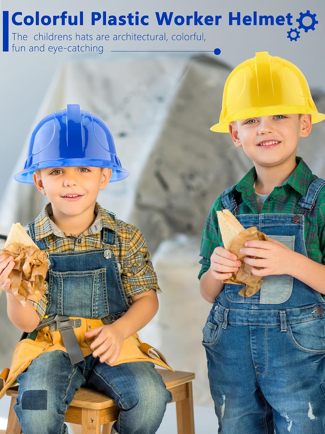 Restroma Paquete de 150 sombreros de construcción de plástico para...