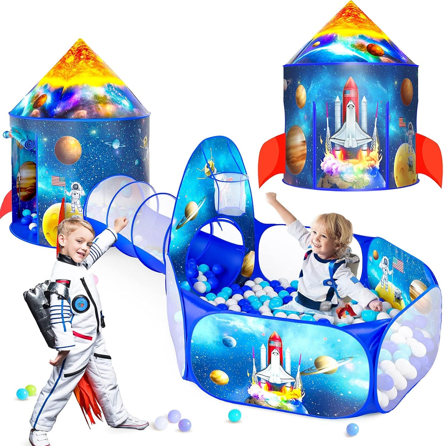 GeerWest 3 hoyos de bolas para niños pequeños con tienda de campaña...