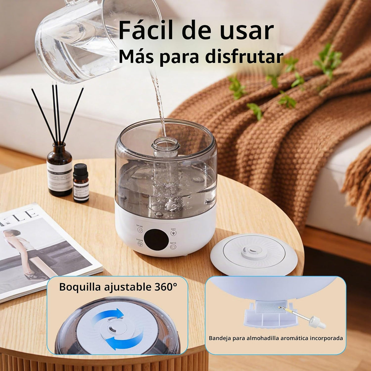 Humidificador ultrasónico de niebla fría de llenado superior 3L | H...