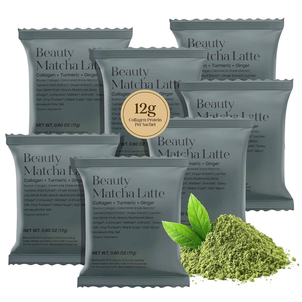 Polvo de Latte de Matcha Beauty de Kroma, 17g, 7 Porciones \u2013 T...