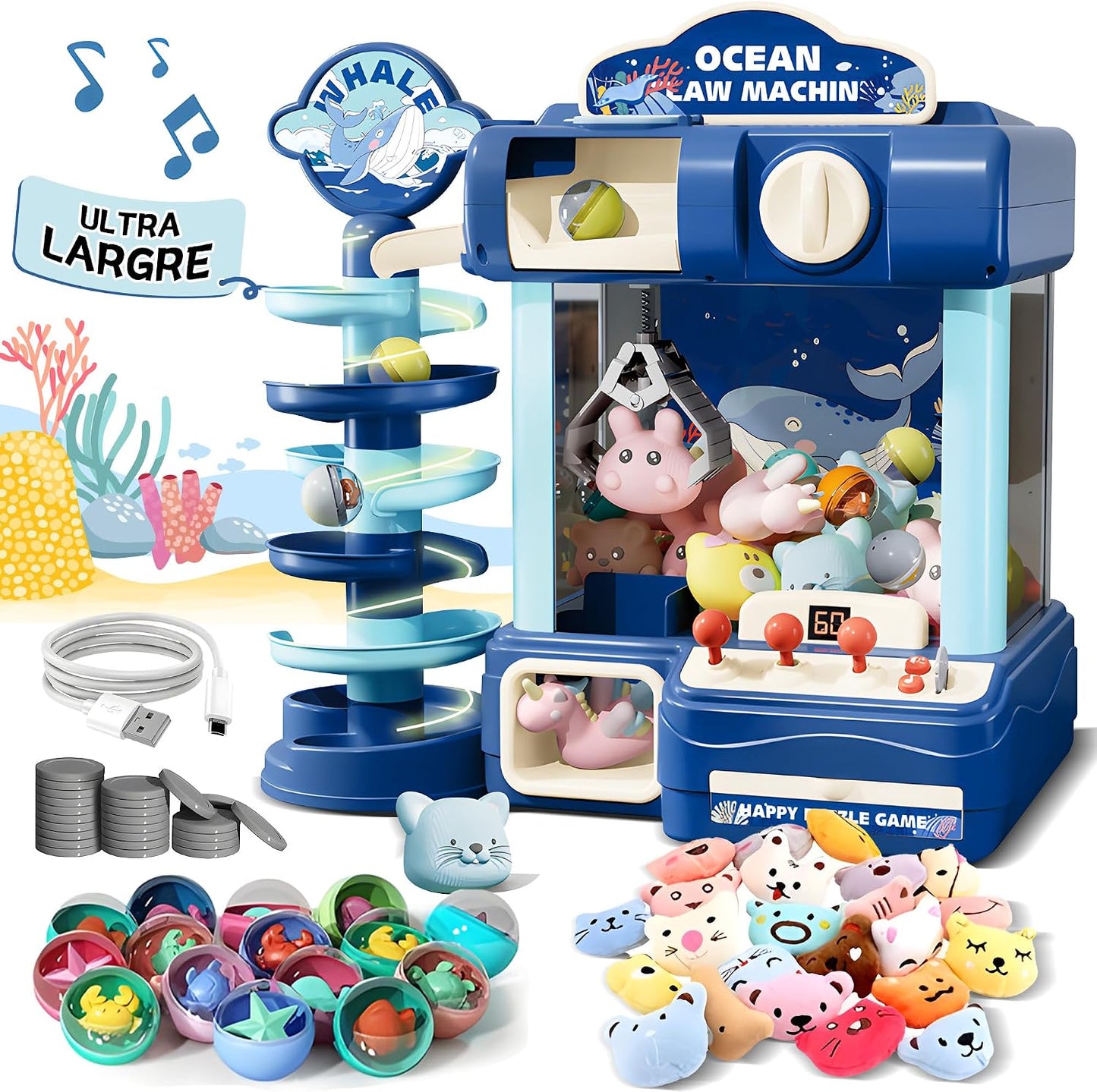 ROHSCE Máquina de Garras para Niños, Juguete de Juego de Arcade par...