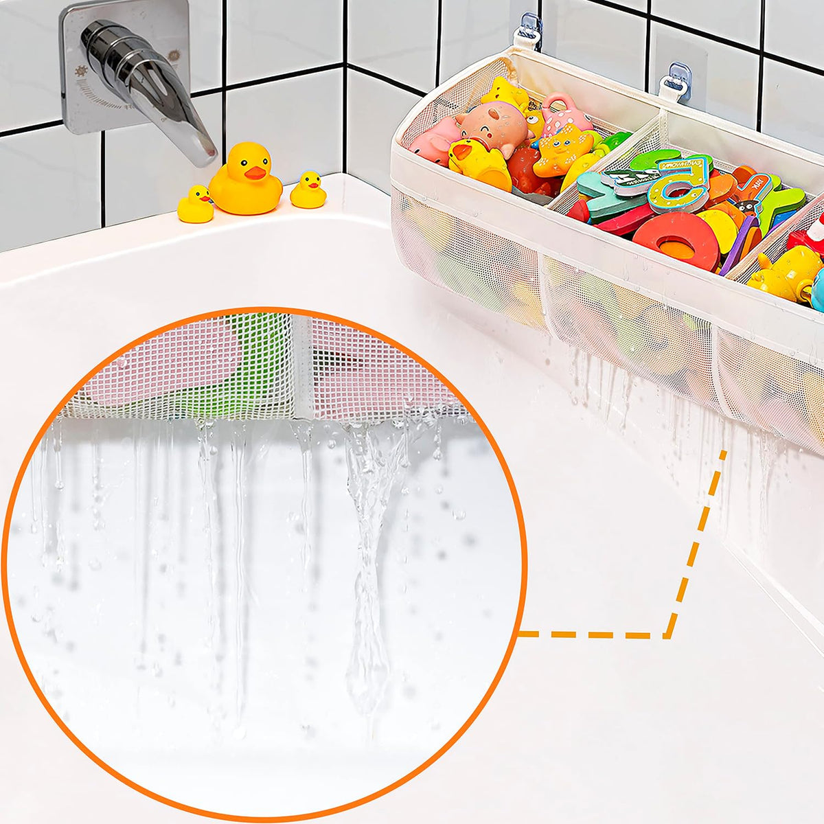 Austion Organizador de juguetes de baño de 3 compartimentos origina...