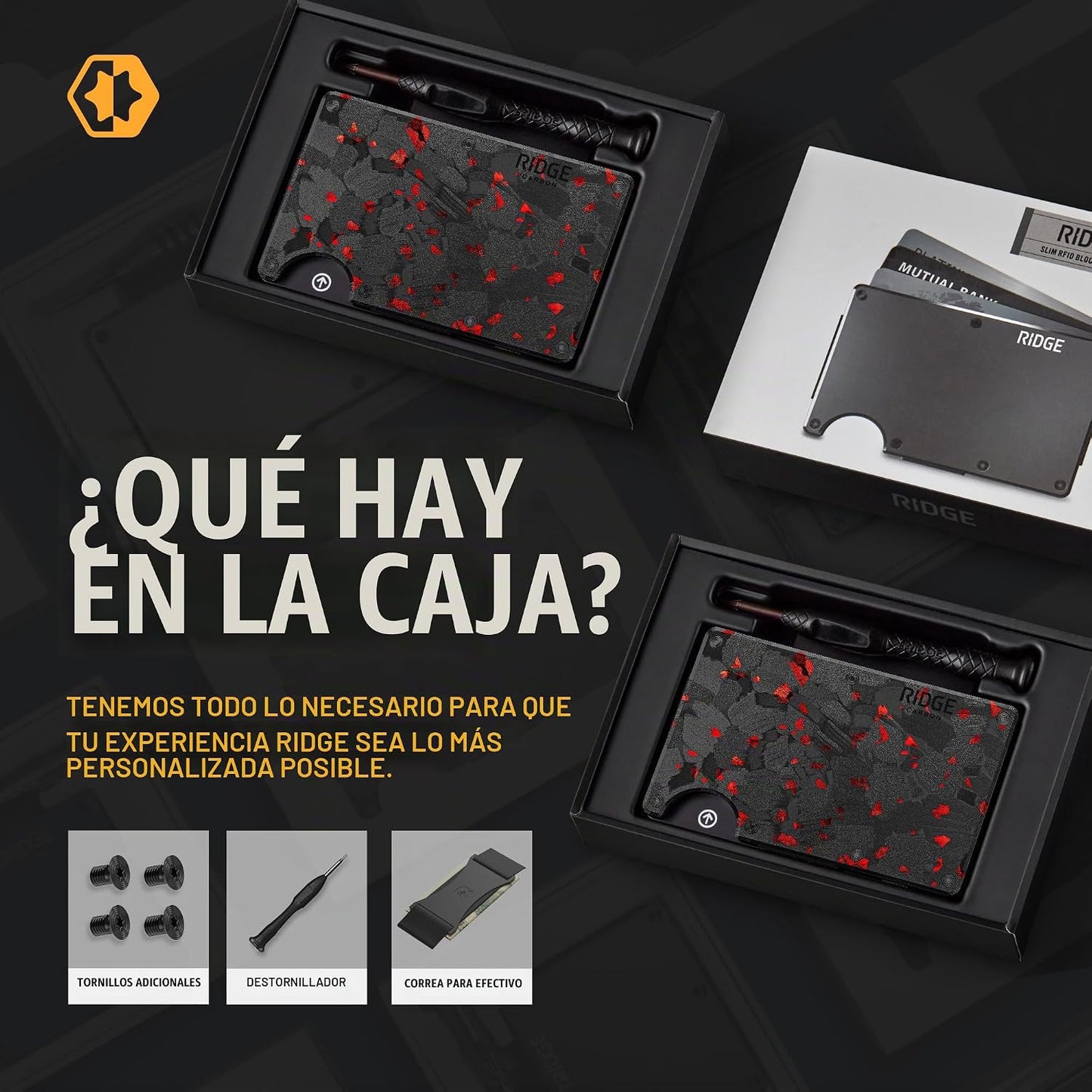 Cartera Ridge para Hombres - Cartera Delgada Minimalista Compacta y...