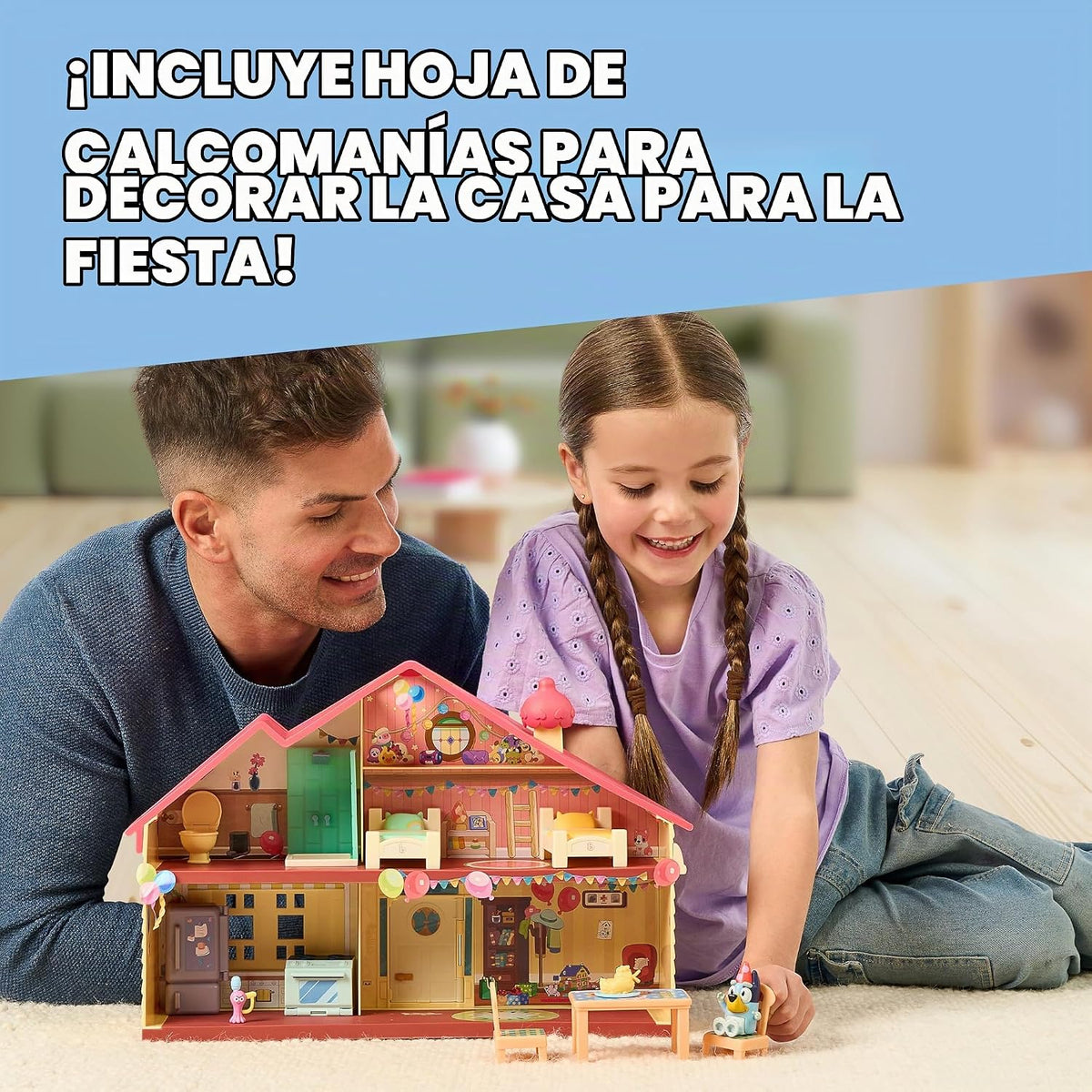 Bluey Juego de celebración para el hogar, casa de juguetes portátil...