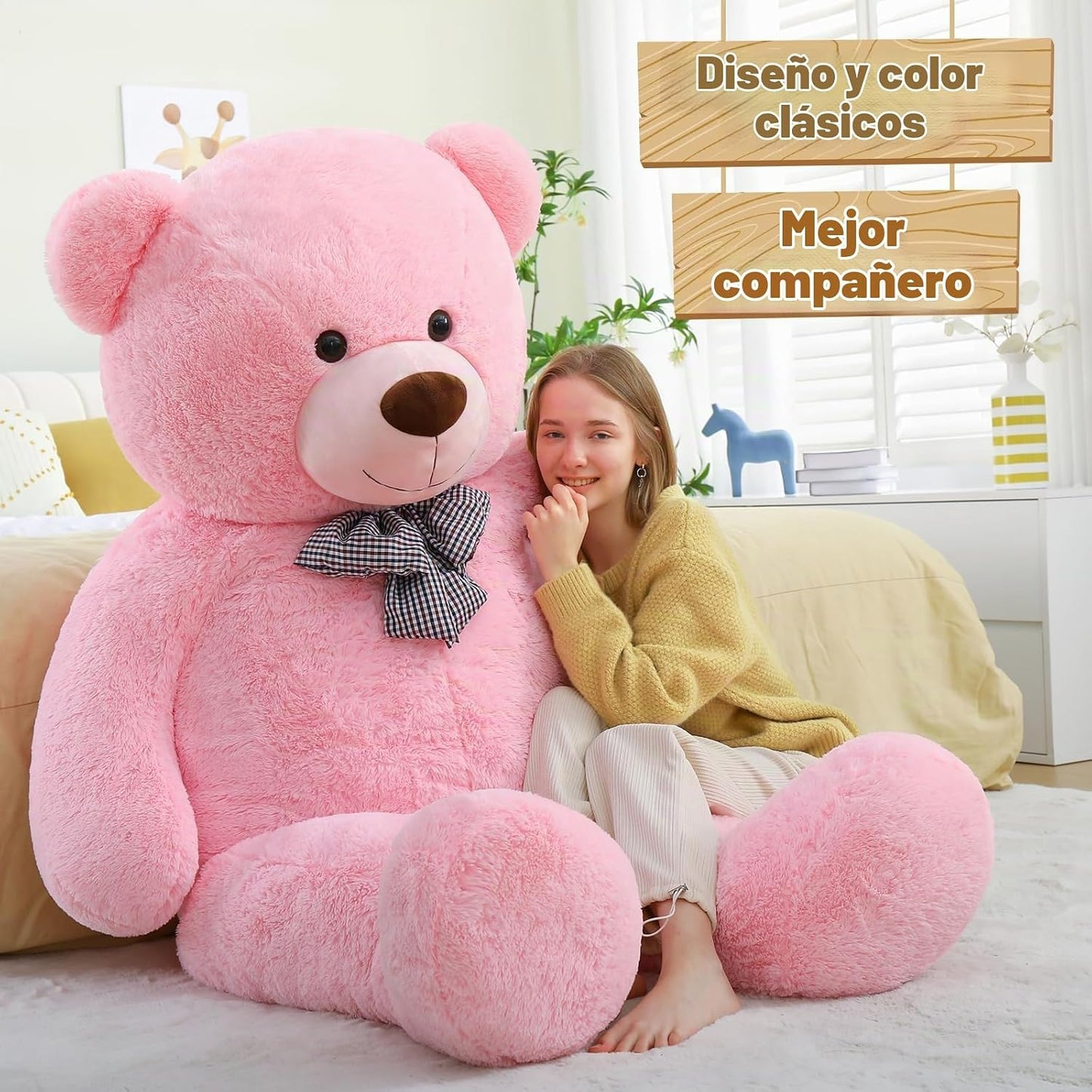 Toys Studio Oso de Peluche Gigante, Oso de Peluche Rosa de 70.8 Pul...