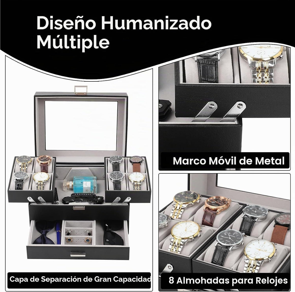 Dajasan Caja de reloj, Caja de reloj para hombres, Caja de exhibici...