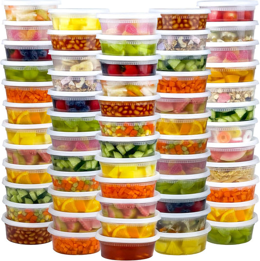 Dipoo 60 juegos (120 piezas) recipientes Deli con tapas de 8 oz, re...