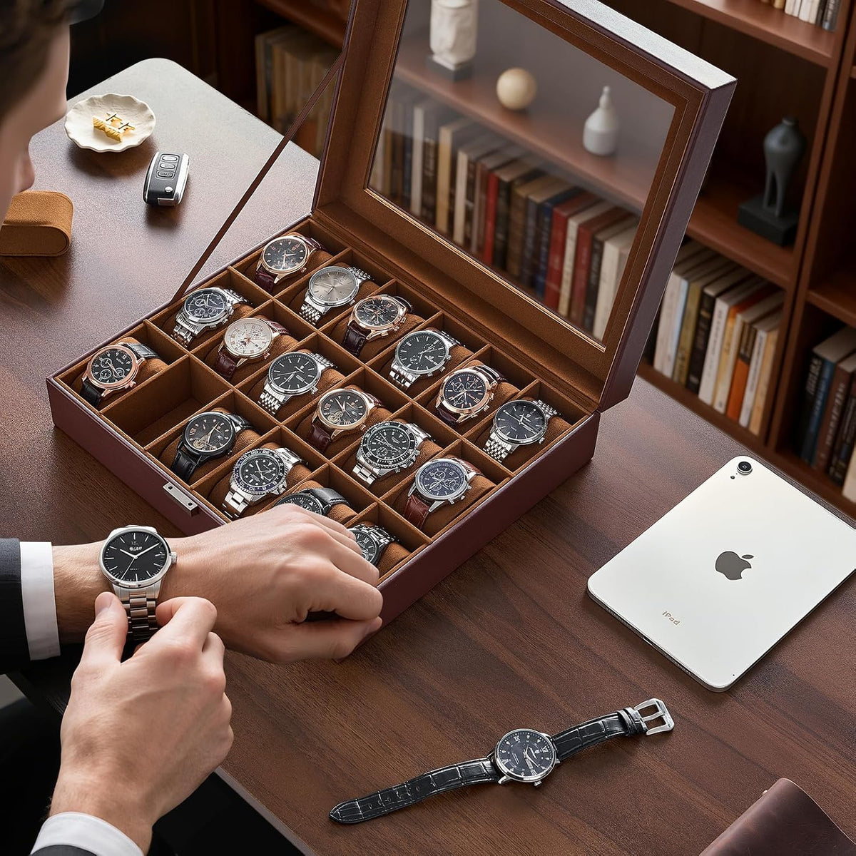 ProCase Caja de Reloj para Hombres, Organizador de Caja de Reloj de...