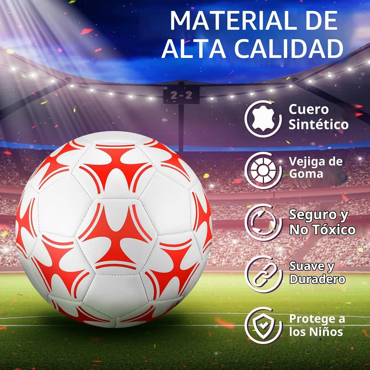 Tradder Paquete de 4 pelotas de fútbol con bomba, tamaño 3, 4, 5, p...