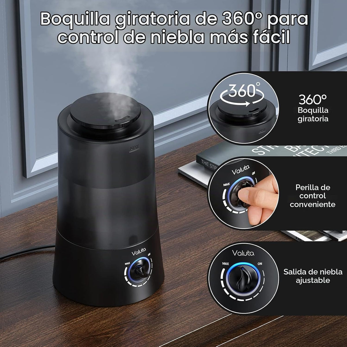 Humidificadores para dormitorio, humidificador de niebla fría de 4...