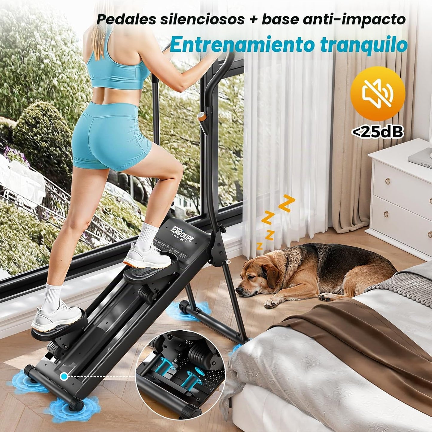 ERGOLIFE - Escalera escalonada con resistencia ajustable de 6 nivel...