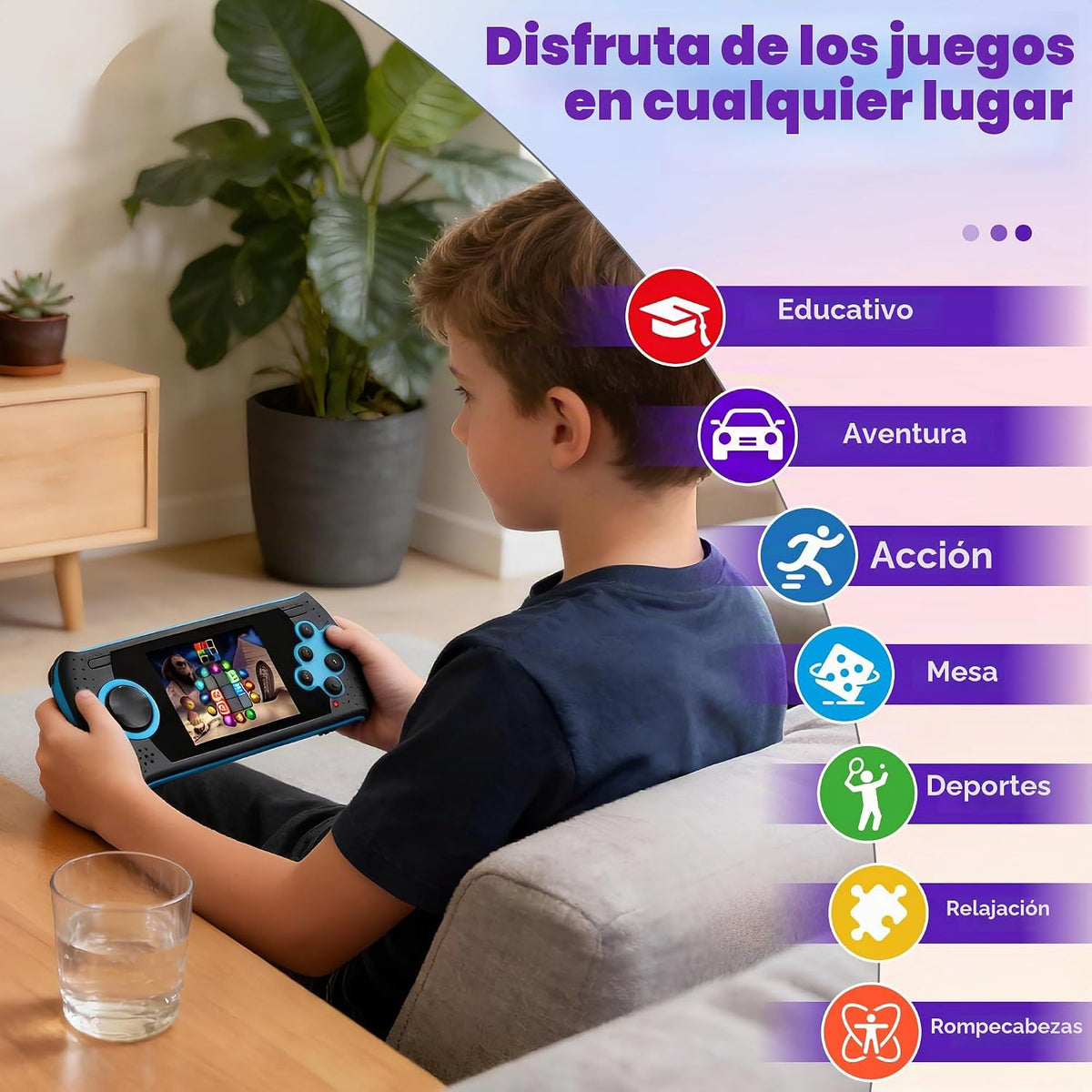 Juego portátil de 16 bits para niños con 230 juegos de video clásic...