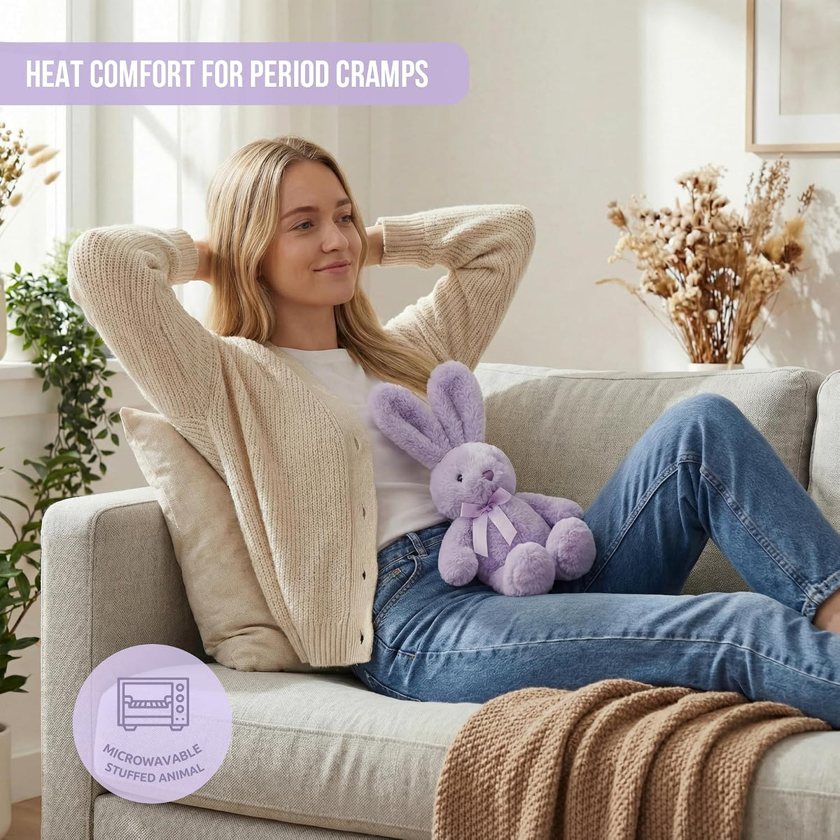Peluche de conejo de lavanda para microondas, juguete de peluche co...
