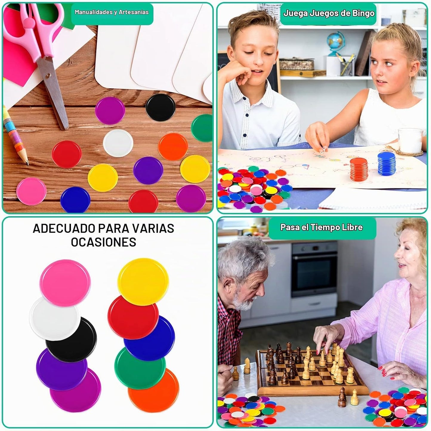 Coopay 5000 fichas de bingo de 1 pulgada a granel, marcadores de bi...