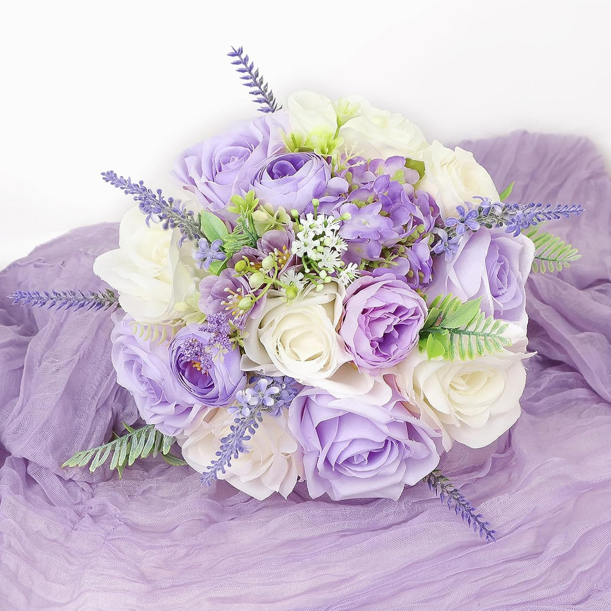 SEMONONIA Ramos de Novia para Boda de 8.5 Pulgadas Lila Flores de R...