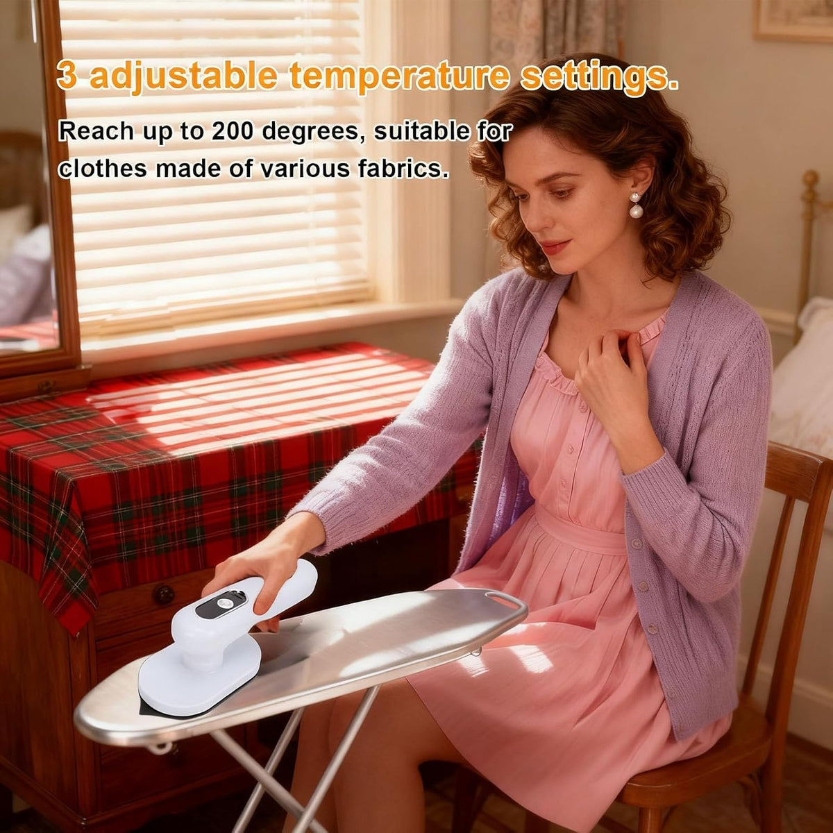 PUSOKEI Mini plancha inalámbrica para ropa, plancha en seco plegabl...