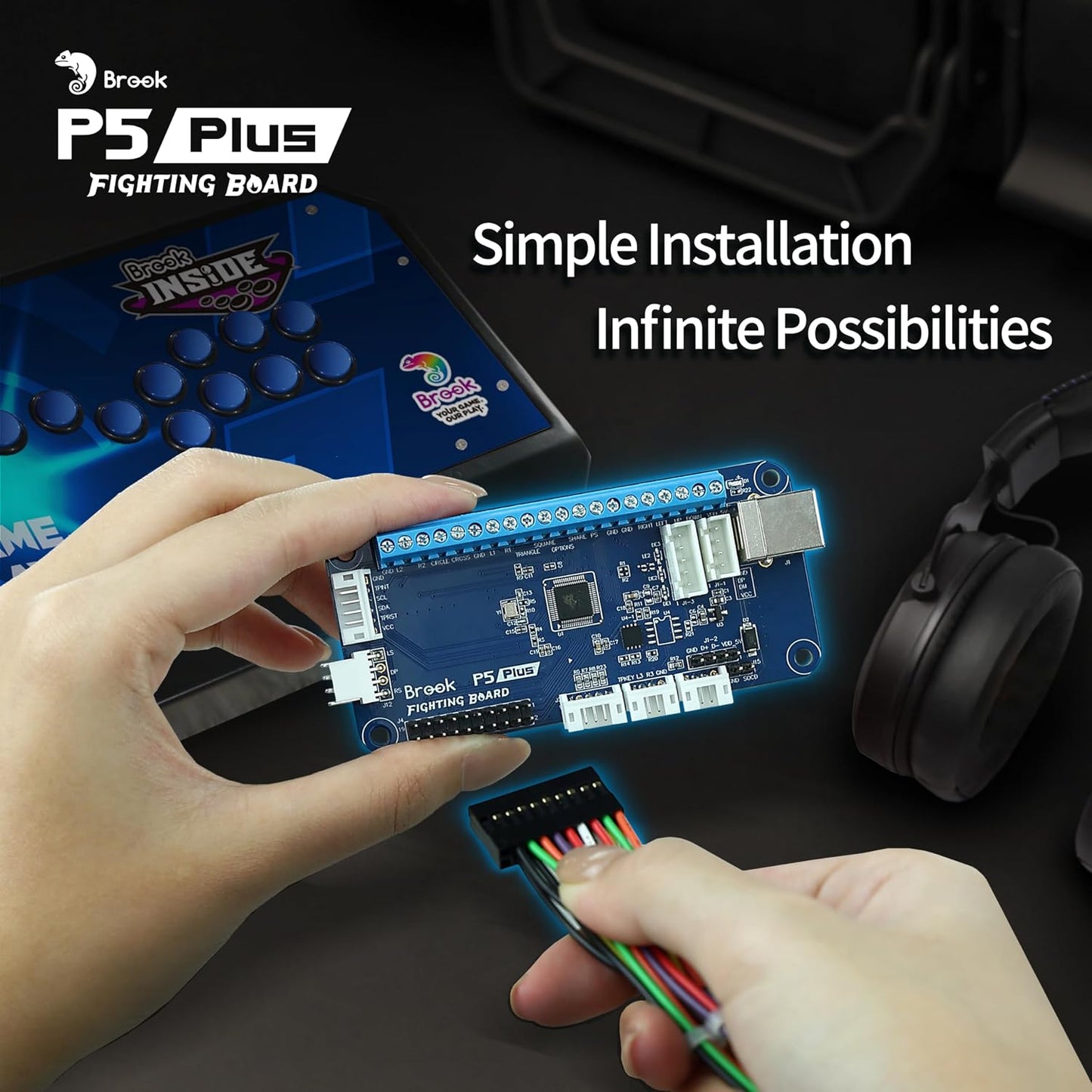 Brook Tablero de lucha P5 Plus - Versión de encabezado preinstalada...