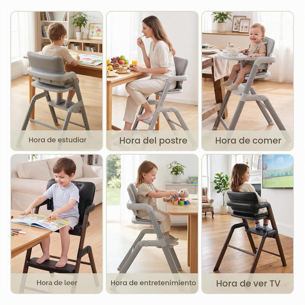 Ezebaby Silla alta para bebés niños pequeños: sillas altas plegable...
