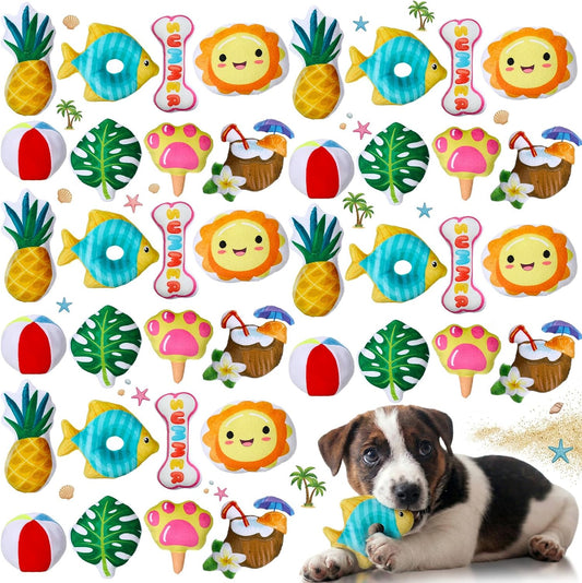 Soulchen Juego de 40 juguetes de verano para perros, juguetes chirr...