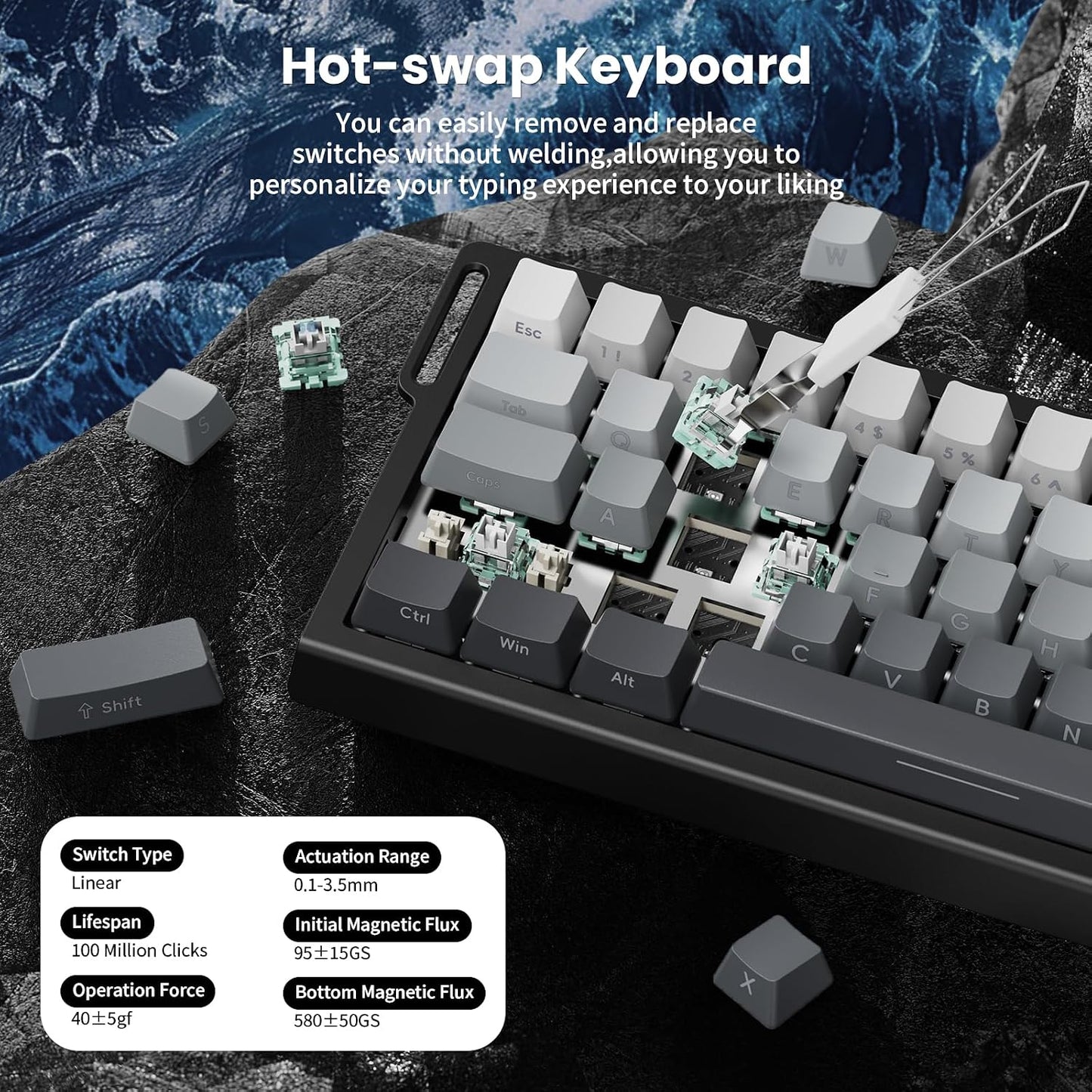 Teclado de Juego ATTACK SHARK X68 HE con Frecuencia de Muestreo de...