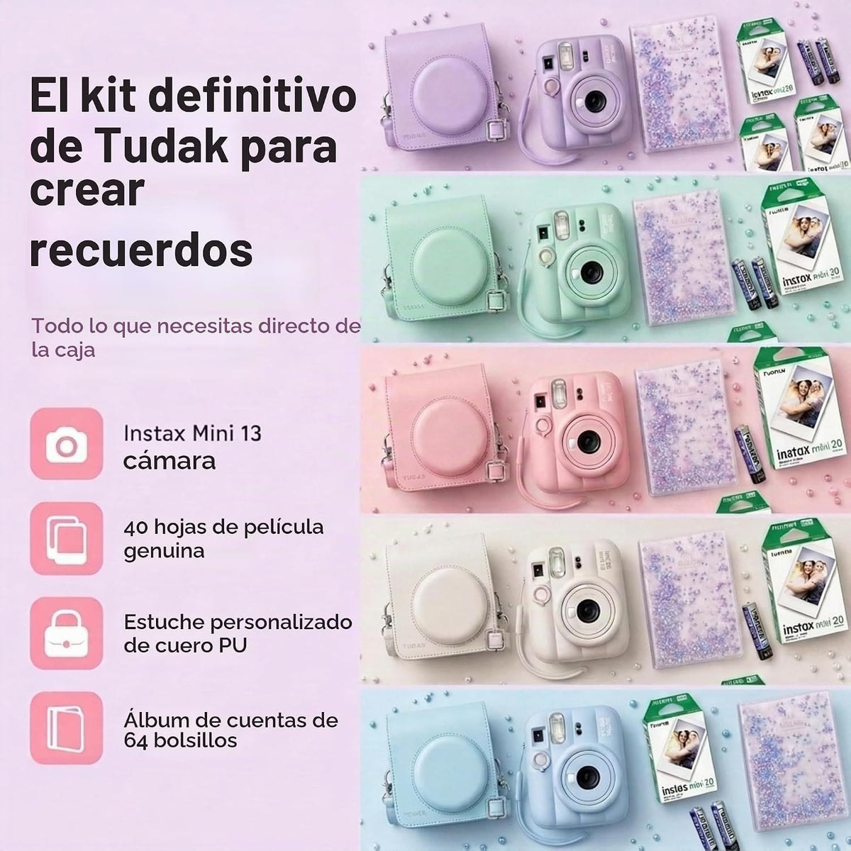 Fujifilm Cámara instantánea Instax Mini 13 Dreamy Purple + Paquete...
