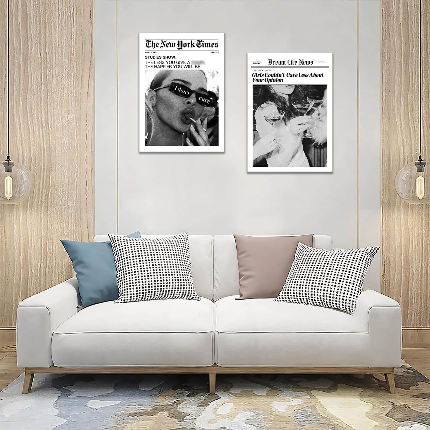 Trendy The New York Times Arte de Pared 16x24 pulgadas Enmarcado Bl...